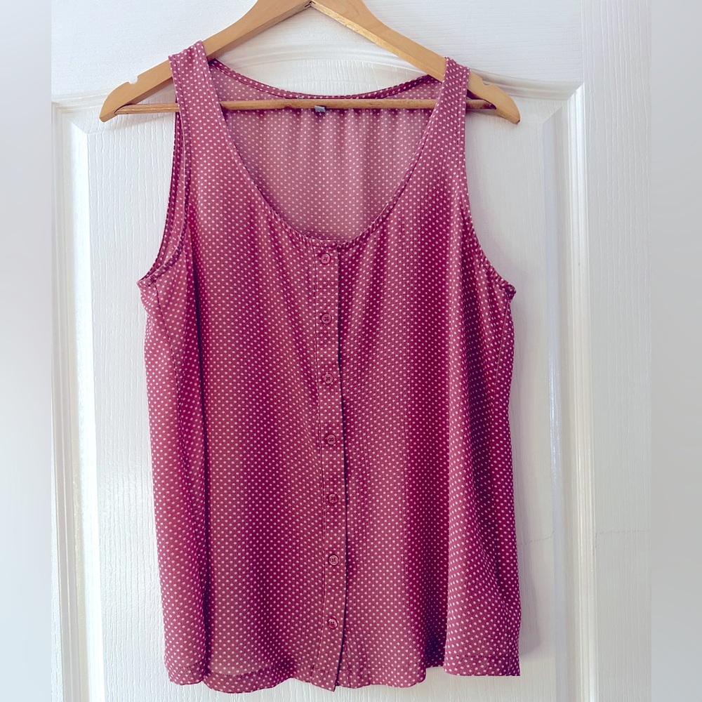 Lemon Tart Large Silky Button Down Tank Top